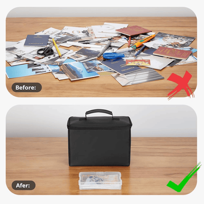 Fireproof Waterproof Photo Storage Box Case with 8 Inner Photo Boxes