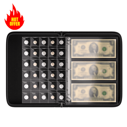 Fireproof Coin Collection Album Paper Money Holder Currency Binder