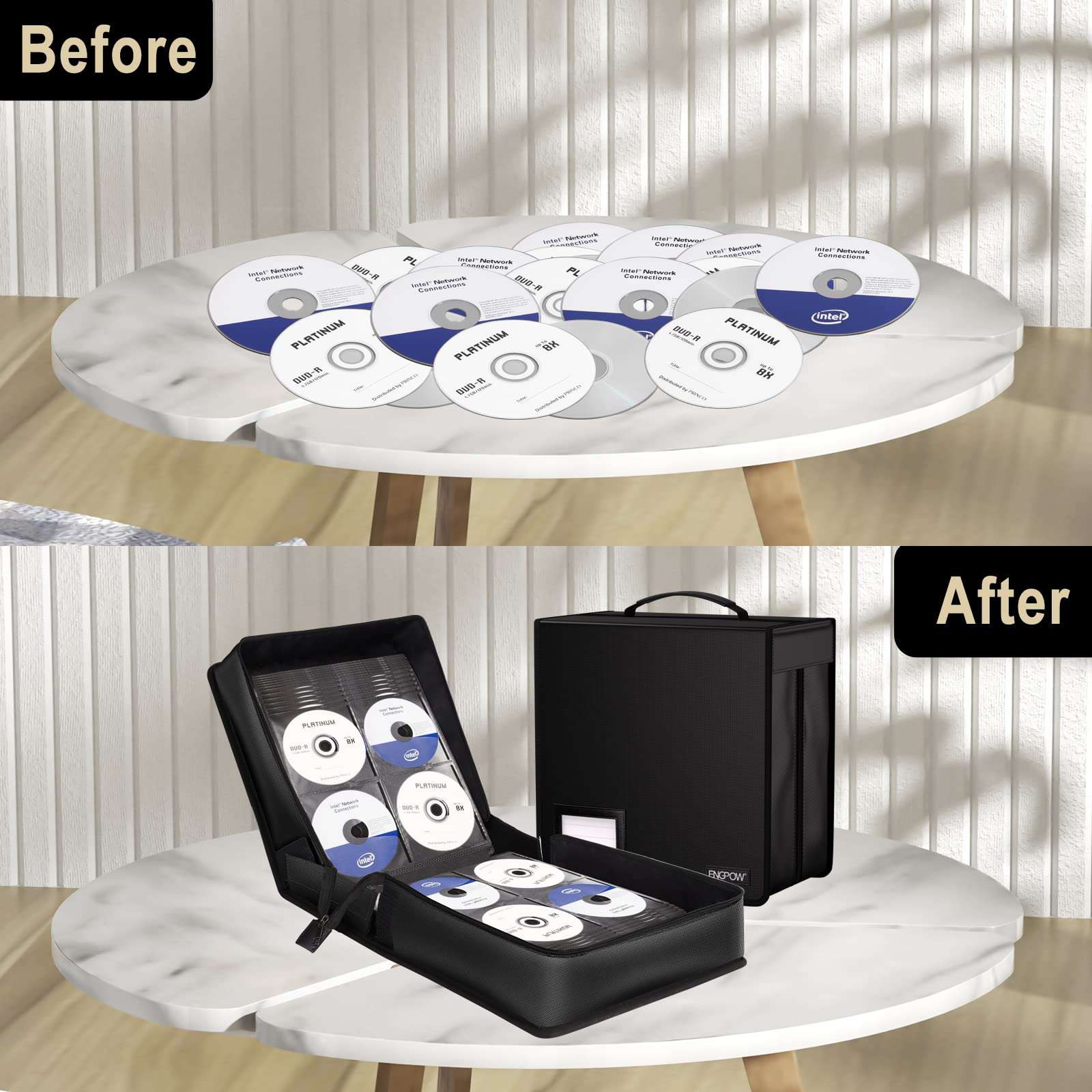 Fireproof CD/DVD Storage Case – 400 Disc Media Organizer – ENGPOW