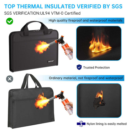 ENGPOW Accordion File Organizer, Fire Resistant Expanding File Folder with Multi Pockets, 13 Pocket File Organizer with Handles and Labels, Portable Home Travel Safe Storage for Letter A4 Files and More