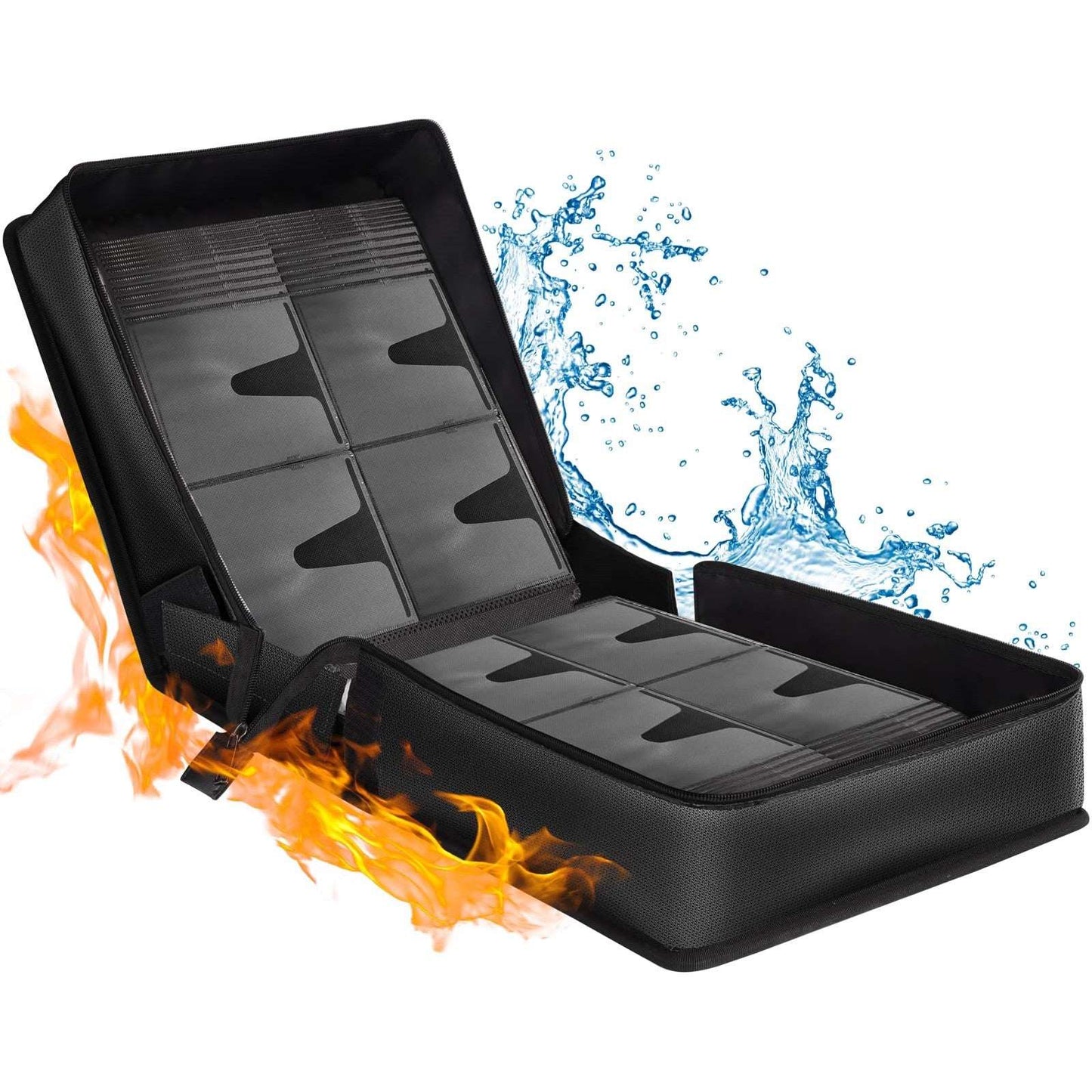 ENGPOW Fire Resistant CD Case, CD/DVD Storage Case, 400 Capacity CD Binder DVD Storage Case with Zipper, Portable Large Card Media Wallet Case Organizer for Home Office Travel Car, Black