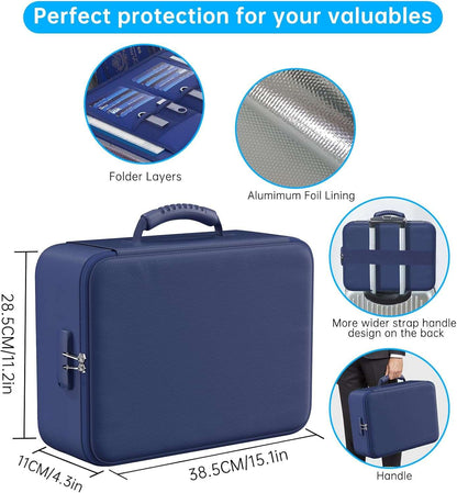 ENGPOW Fireproof & Waterproof Document Organizer Bag with Lock