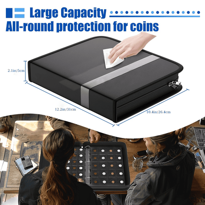 Fireproof Coin Collection Book Waterproof Album Binder Holder Box