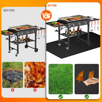 ENGPOW 90"x48" Fireproof Under Grill Mat: 2000°F Deck & Lawn Protector