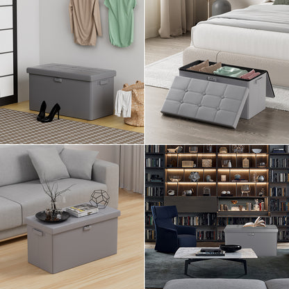Pink Fireproof Storage Ottoman Bench Folding Bench with Lock