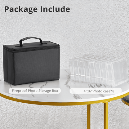 Fireproof Waterproof Photo Storage Box Case with 8 Inner Photo Boxes