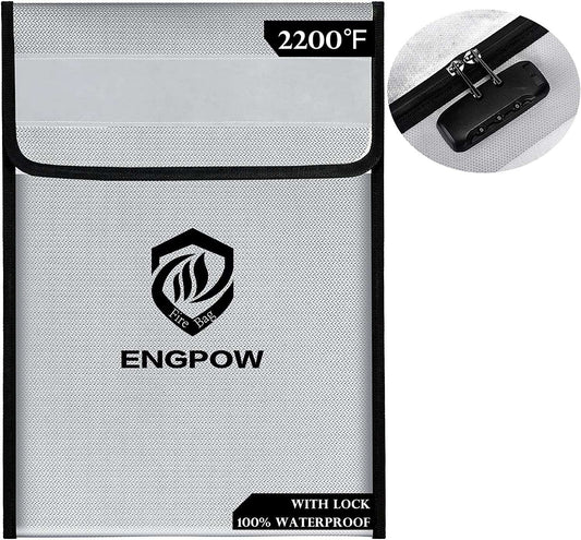 ENGPOW Fireproof Document Bag with Lock (2200℉)
