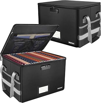 ENGPOW Fireproof & Water‑Resistant Collapsible Document Organizer Box with Lock