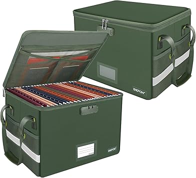 ENGPOW Fireproof & Water‑Resistant Collapsible Document Organizer Box with Lock