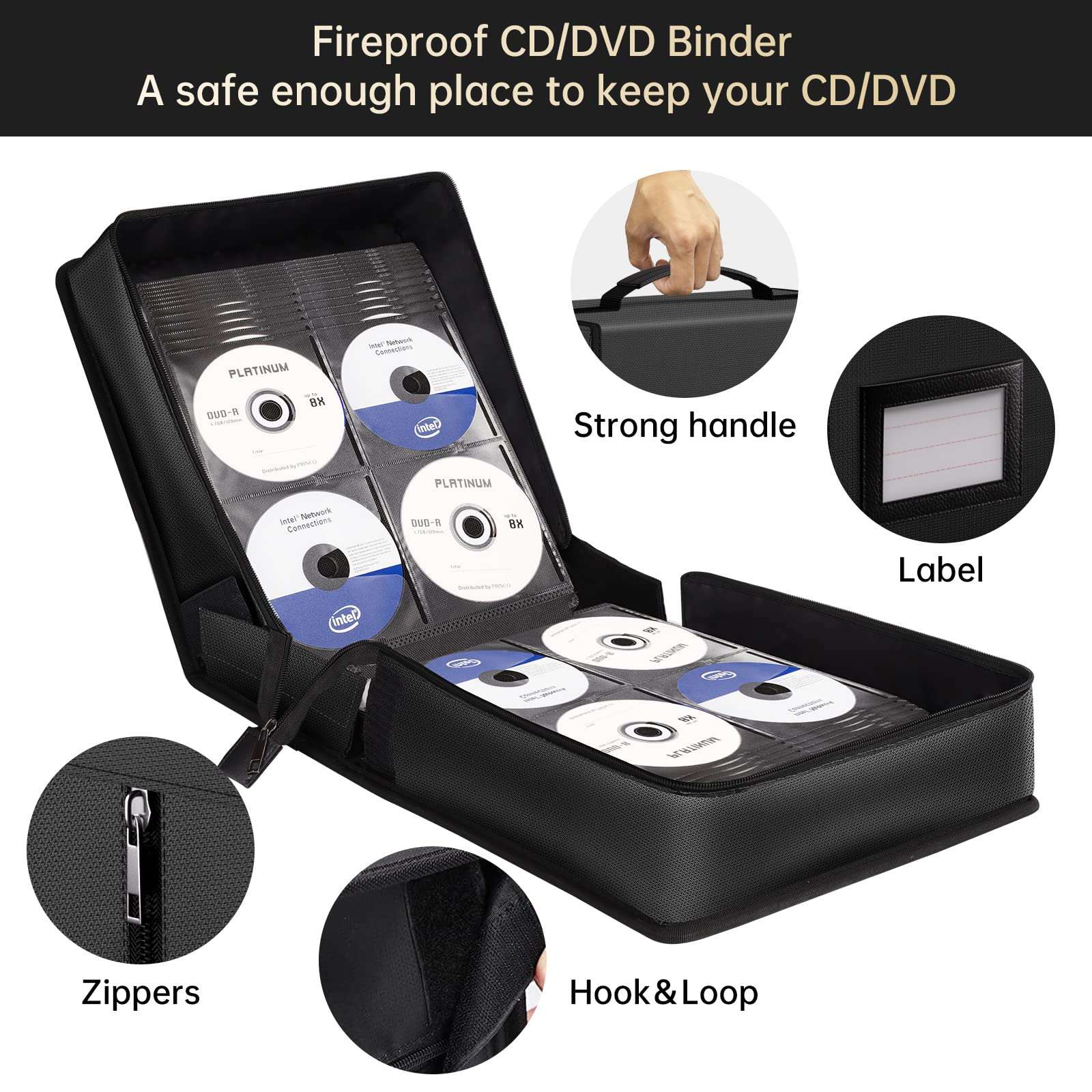 Fireproof CD/DVD Storage Case – 400 Disc Media Organizer – ENGPOW