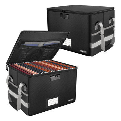 ENGPOW Fireproof & Water‑Resistant Collapsible Document Box with Lock