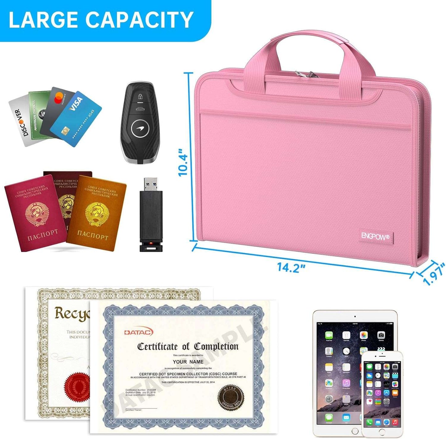 ENGPOW Accordion File OrganizerFireproof Expanding File Folder