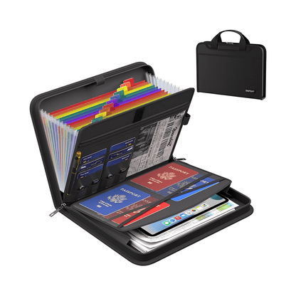 ENGPOW 2200°F Fireproof Accordion File Organizer with Handle: 13 Pockets