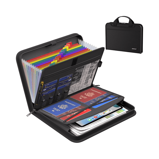 ENGPOW 2200°F Fireproof Accordion File Organizer with Handle: 13 Pockets