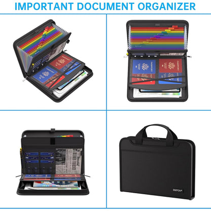 ENGPOW 2200°F Fireproof Accordion File Organizer with Handle: 13 Pockets