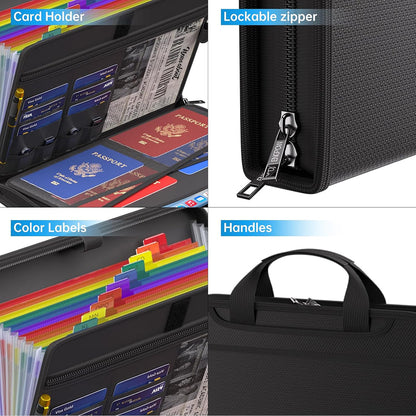 ENGPOW 2200°F Fireproof Accordion File Organizer with Handle: 13 Pockets