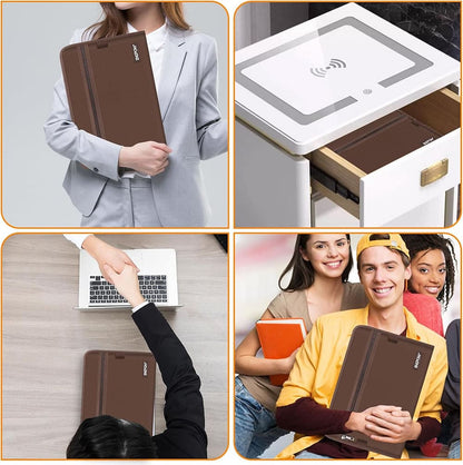 ENGPOW Fireproof Accordion File Organizer - Brown (13 Pockets)