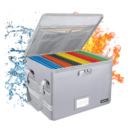 ENGPOW Fireproof & Water‑Resistant Collapsible Document Box with Lock