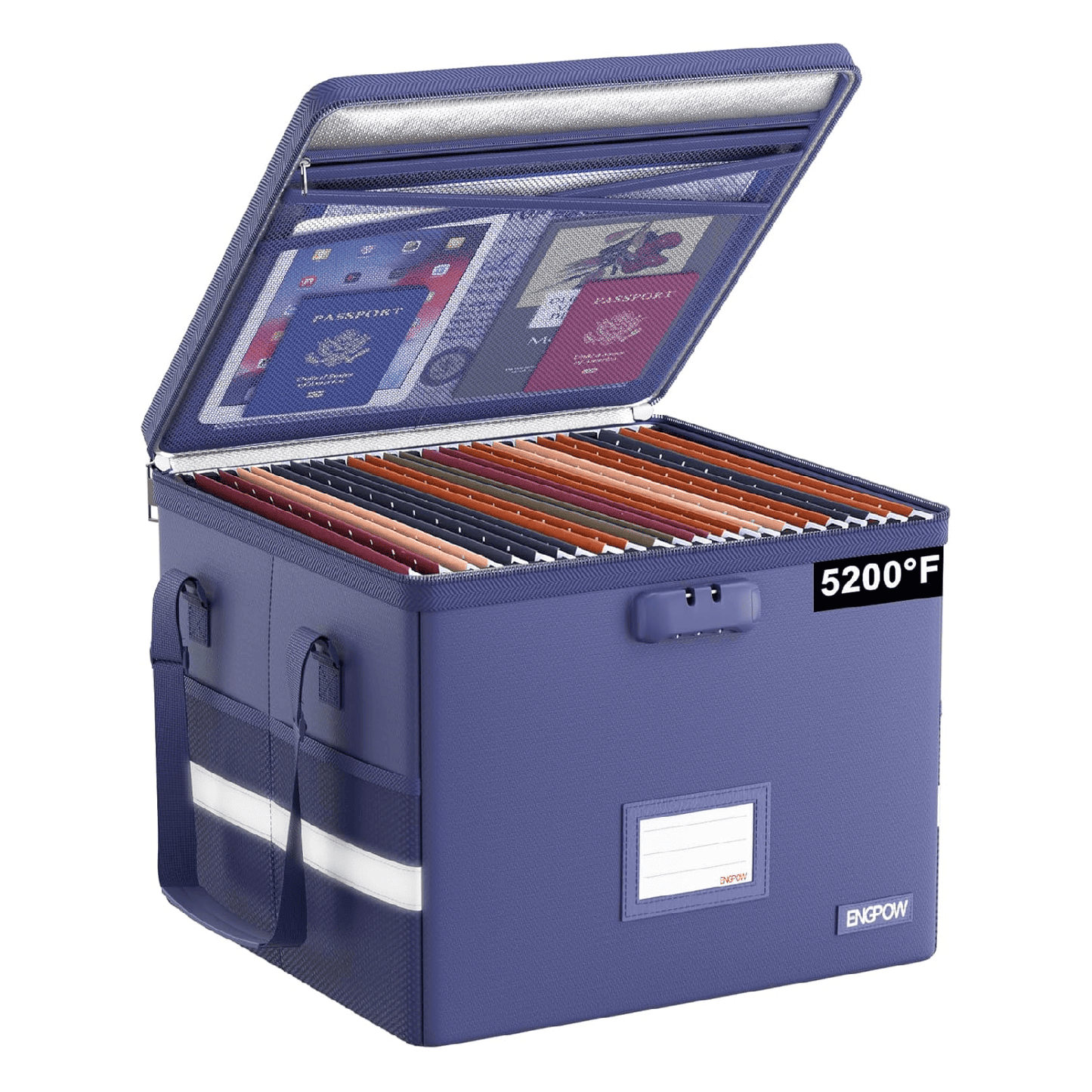 ENGPOW Fireproof & Water‑Resistant Collapsible Document Box with Lock