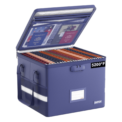 ENGPOW Fireproof & Water‑Resistant Collapsible Document Box with Lock
