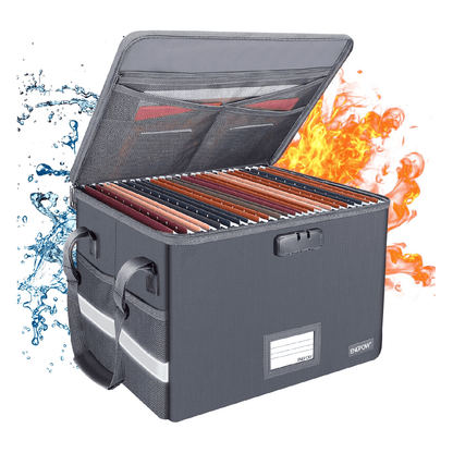 ENGPOW Fireproof & Water‑Resistant Collapsible Document Box with Lock