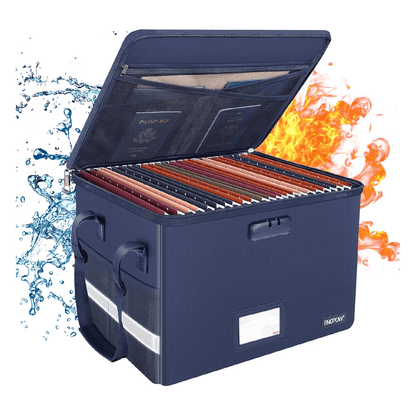 ENGPOW Fireproof & Water‑Resistant Collapsible Document Box with Lock