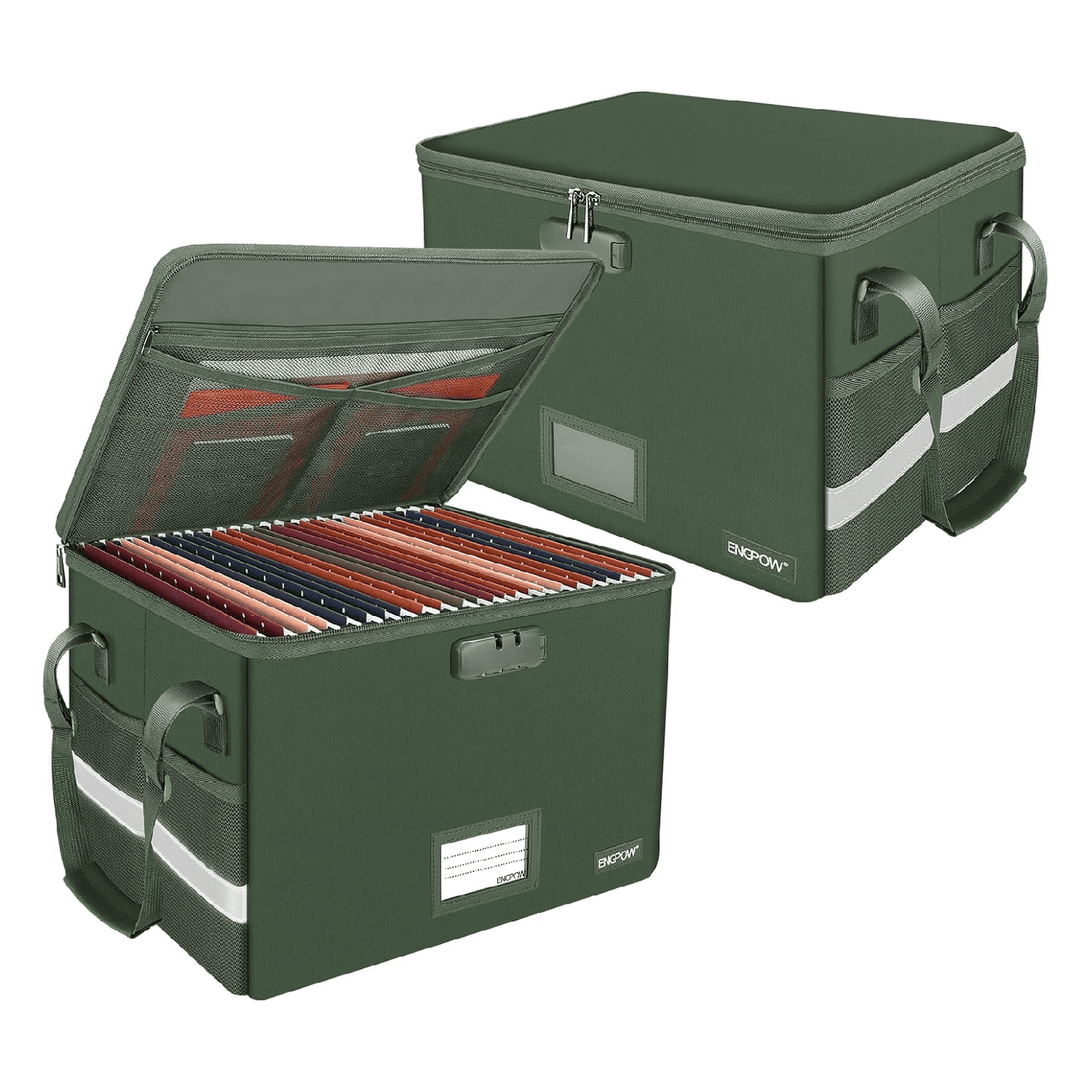 ENGPOW Fireproof & Water‑Resistant Collapsible Document Box with Lock