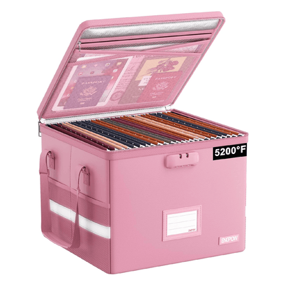 ENGPOW Fireproof & Water‑Resistant Collapsible Document Box with Lock