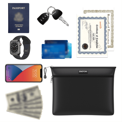 ENGPOW Fireproof Document Bag Set Portable Home Travel File Storage Pouch