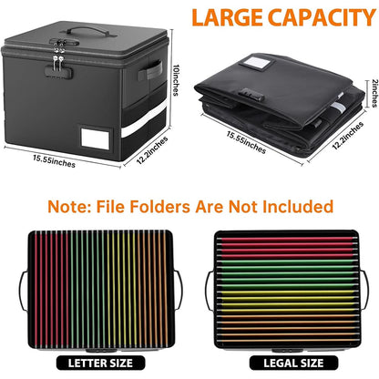 ENGPOW Fireproof Document Box with Lock & Accordion File Folder
