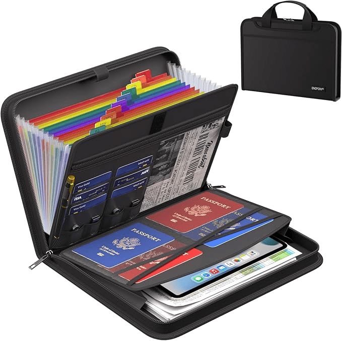 ENGPOW Fireproof & Water‑Resistant 13‑Pocket Accordion File Organizer