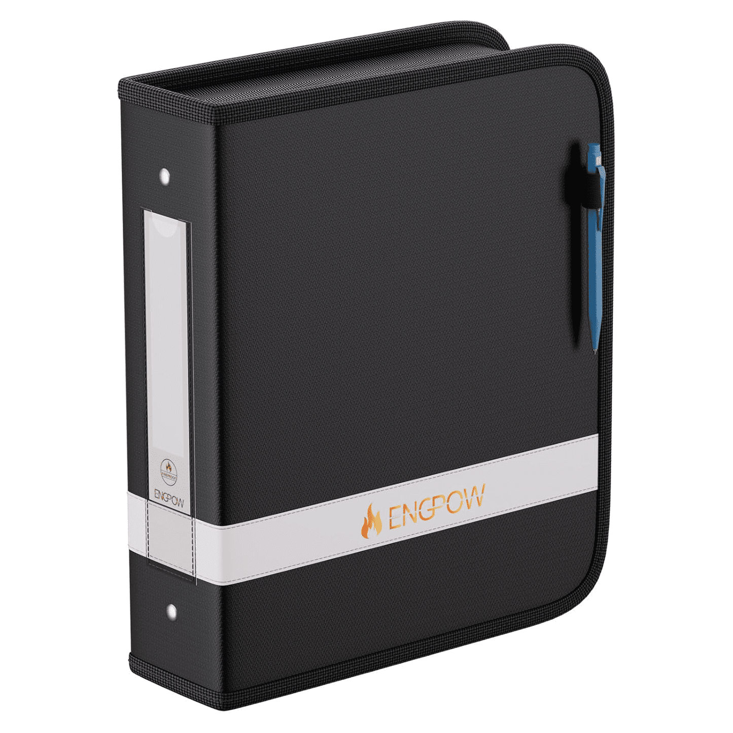 ENGPOW Fireproof & Dust-Proof 3-Ring Binder with Zipper & Reflective Strip