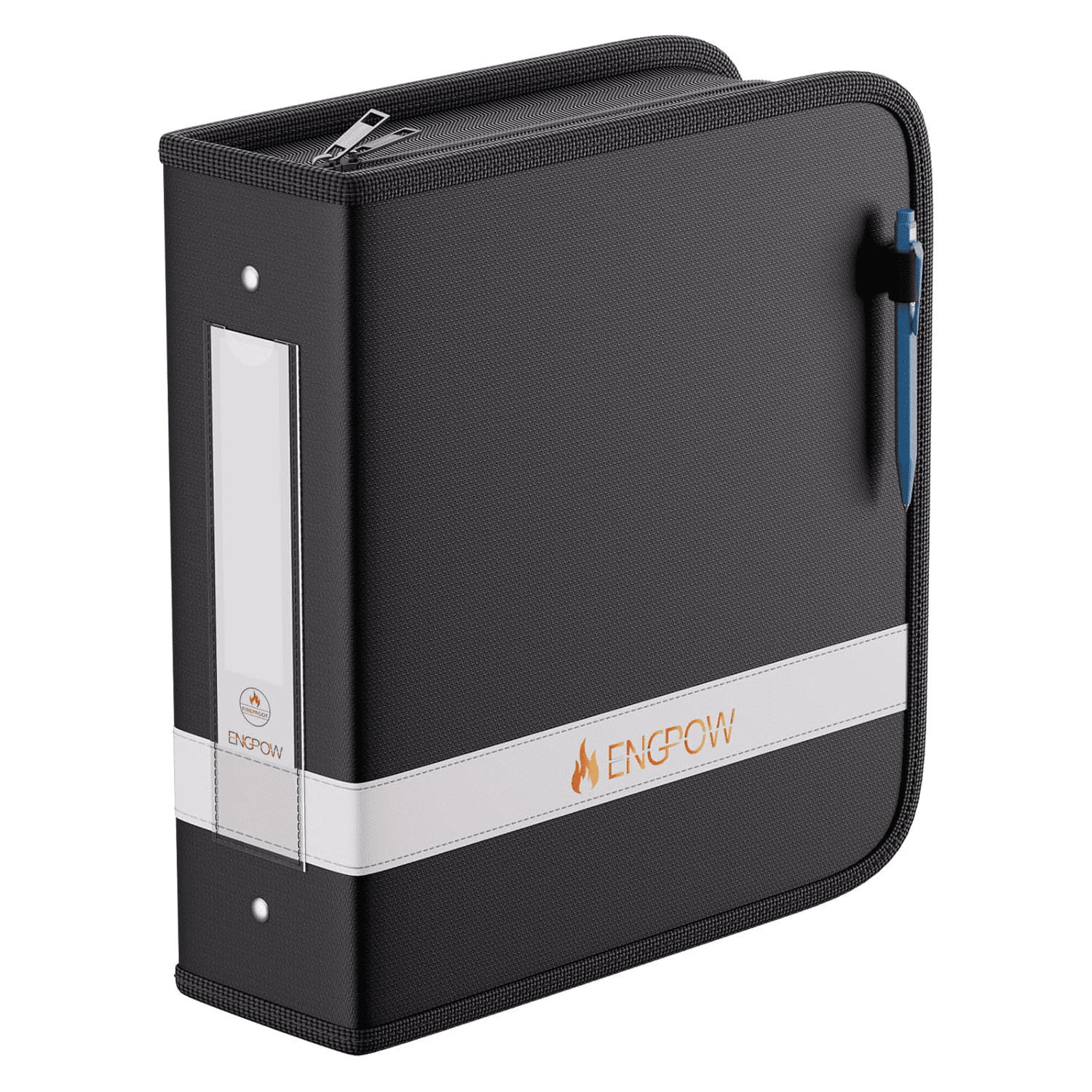 ENGPOW Fireproof & Dust-Proof 3-Ring Binder with Zipper & Reflective Strip