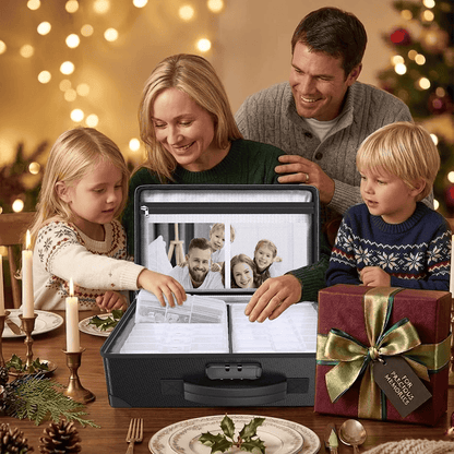 Engpow Fireproof Photo Organizer Contains 16 Transparent 4-Inch X 6-Inch Photo Boxes