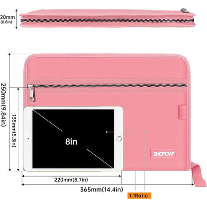 ENGPOW Fireproof Accordion File Organizer - Pink (13 Pockets)