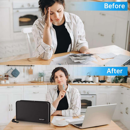 ENGPOW Fireproof & Water-Resistant 13-Pocket Accordion File Organizer