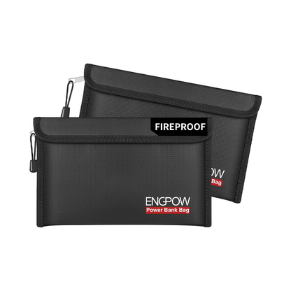 ENGPOW Fireproof Power Bank Bag: Explosion-Proof Electronic Case (9"x7")