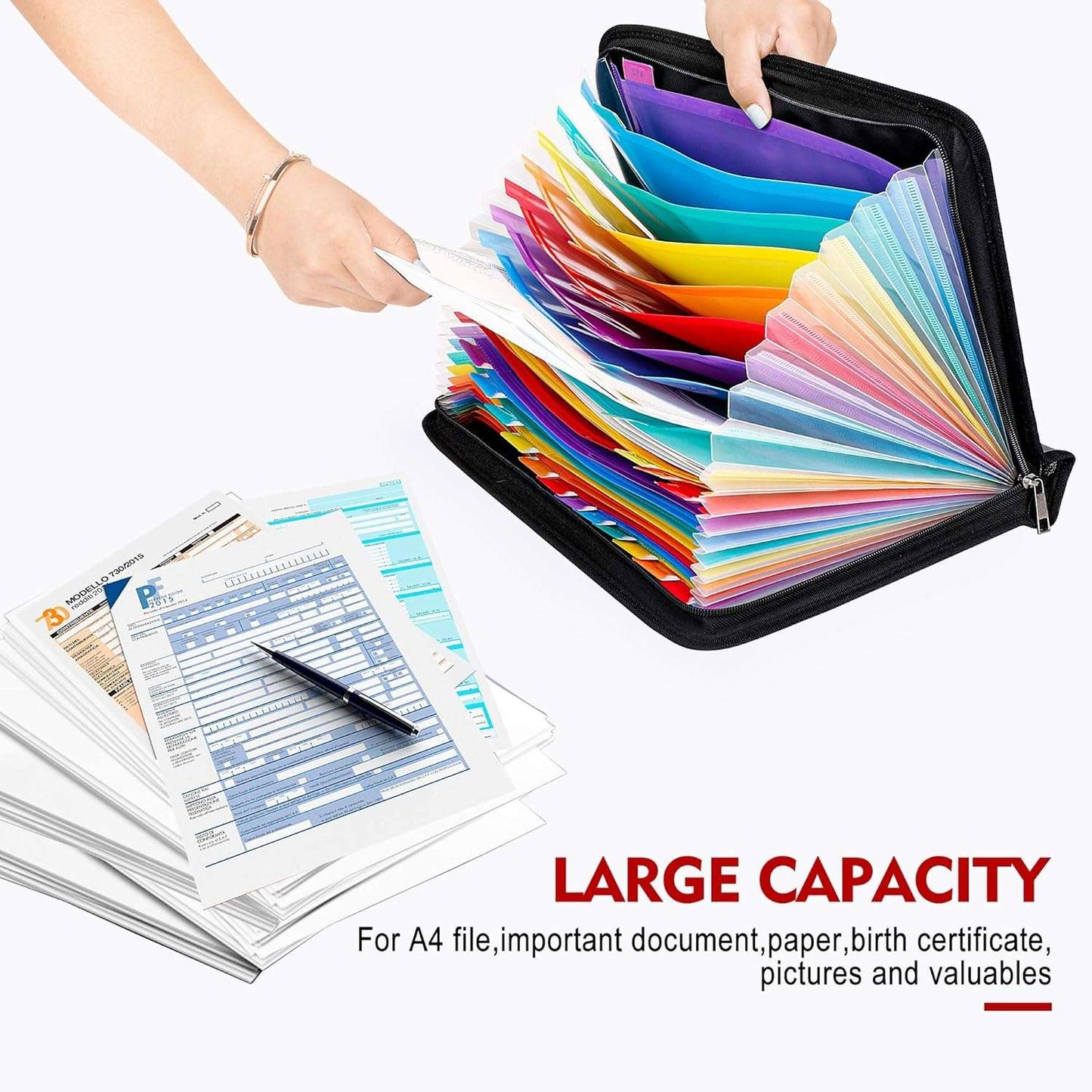 ENGPOW 25-Pocket Color Expandable Folder