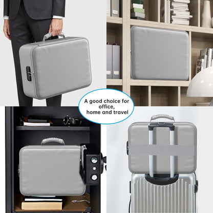 ENGPOW 5200°F Fireproof Document Bag with Lock, Upgraded Heat Insulated Fireproof＆Waterproof Box 8 Layers Document Organizer, Portable Home Travel Safe Storage Box for Important Files, Laptop, Silver