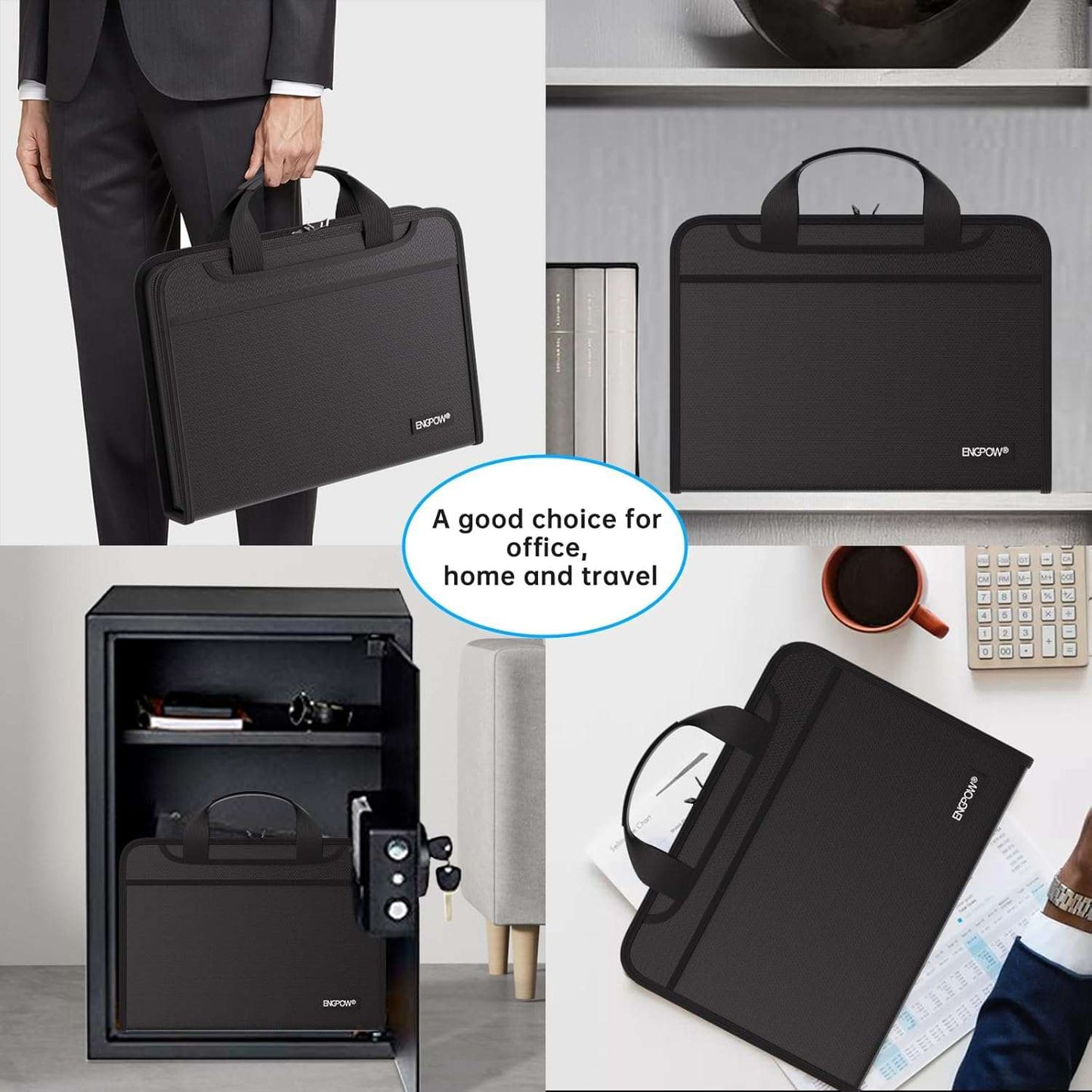 ENGPOW Fireproof & Water-Resistant 13-Pocket Accordion File Organizer