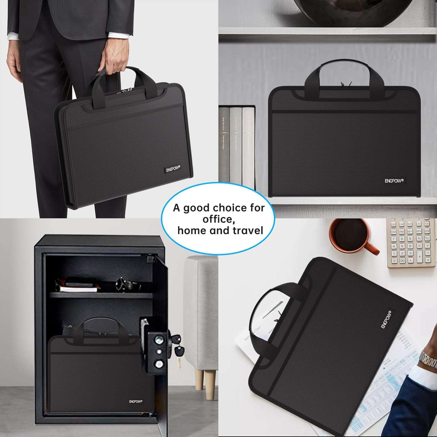 ENGPOW Fireproof & Water-Resistant 13-Pocket Accordion File Organizer