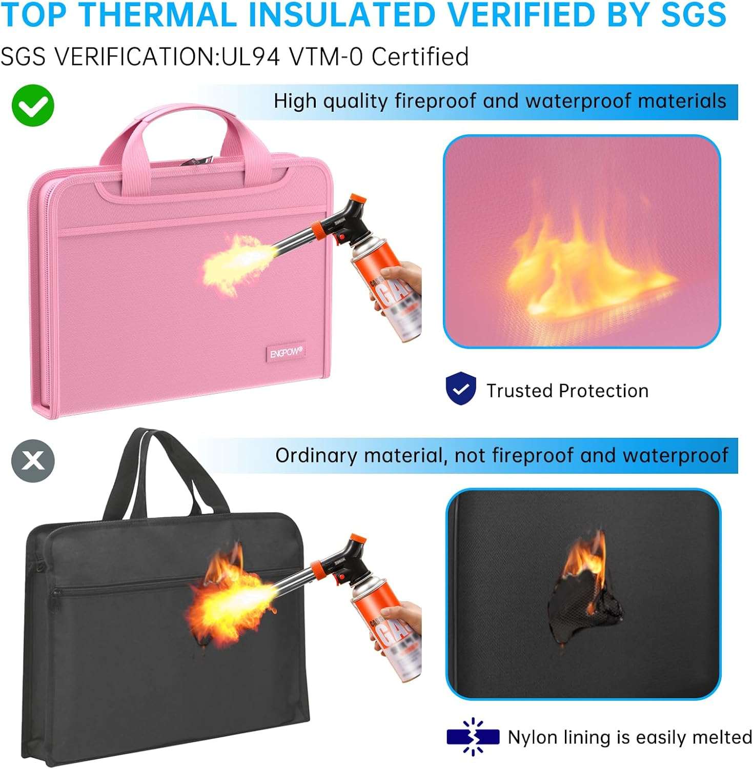 ENGPOW Fireproof & Water‑Resistant 13‑Pocket Accordion File Organizer