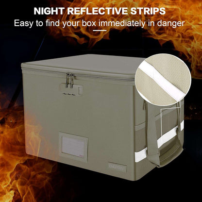 ENGPOW File Box with LockFireproof Document Box with Pockets
