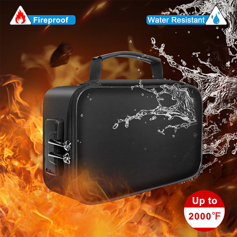 Small Fireproof Document Bag with Lock