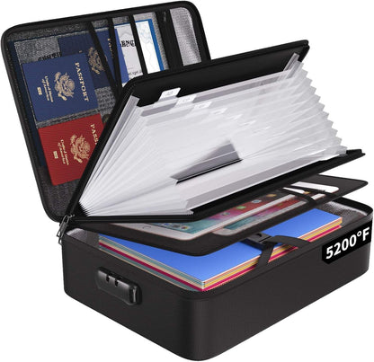 ENGPOW document organizer, accordion folder with 13 pockets, fireproof document organizer