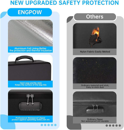 ENGPOW document organizer, accordion folder with 13 pockets, fireproof document organizer